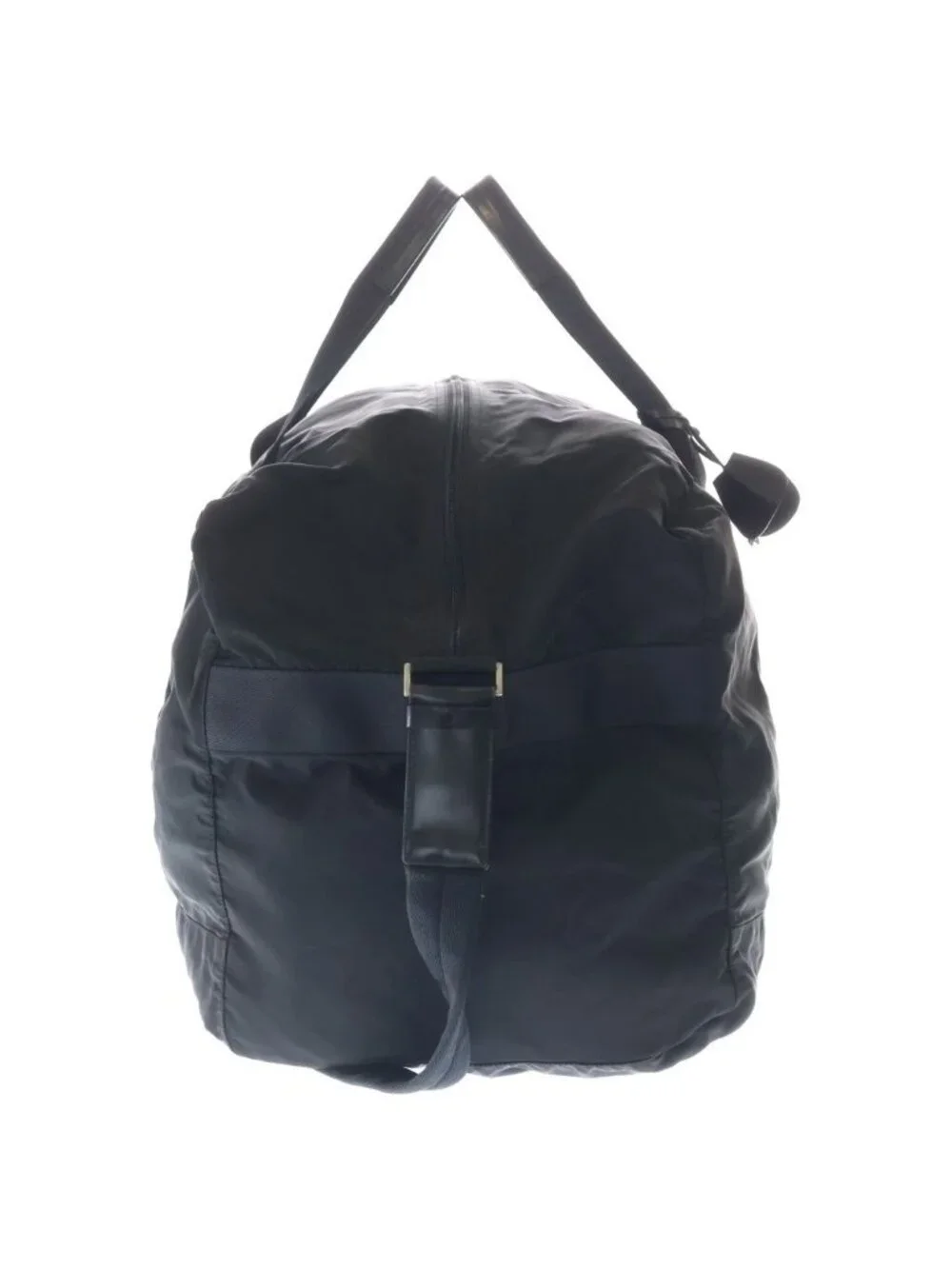 Prada Saffiano Triangle Plate Nylon 2-Way Shoulder Bag Black